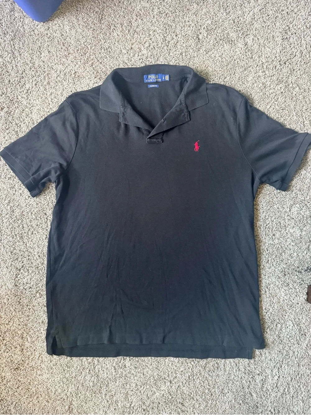Ralph Lauren Black Polo with Red Pony Logo